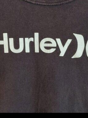 Hurley Black Tee with White Logo Print